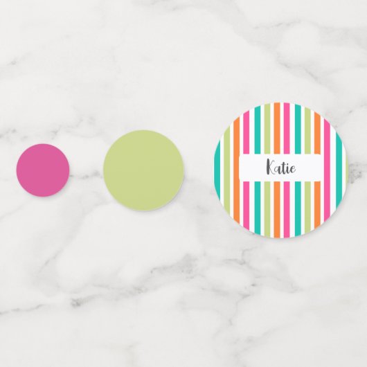 Rainbow Pastellfarben Retro vertikale Streifen Konfetti (Rückseiten)