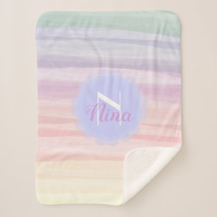 Rainbow Pastellfarben Wasserfarben Pinselstriche Sherpadecke