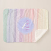 Rainbow Pastellfarben Wasserfarben Pinselstriche Sherpadecke (Vorderseite (Horizontal))