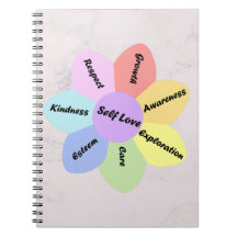 Rainbow pastellfarbenes Self-Liebe Notebook