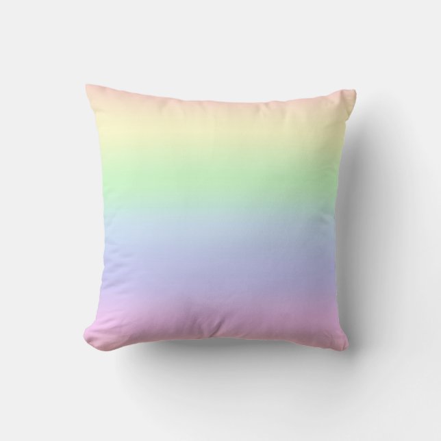 Rainbow Pastels Throw Kissen (Vorderseite)
