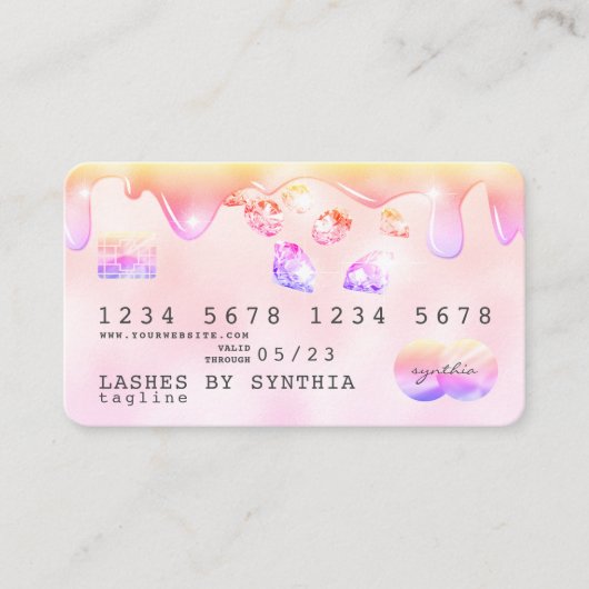Rainbow pasti Tropfen Kreditkartendiamanten Visitenkarte (Vorderseite)