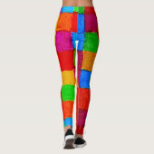Rainbow Patchwork Moderne Kunst abstrakt Leggings (Rückseite)