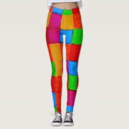 Rainbow Patchwork Moderne Kunst abstrakt Leggings