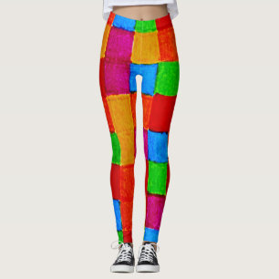 Rainbow Patchwork Moderne Kunst abstrakt Leggings