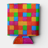 Rainbow Patchwork Quilt Color Grid Abstrakt Dosenkühler (Vorderseite)