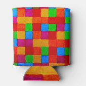 Rainbow Patchwork Quilt Color Grid Abstrakt Dosenkühler (Rückseite)