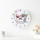 Rainbow Patchwork Quilt Nähmaschine Große Wanduhr (Zuhause)