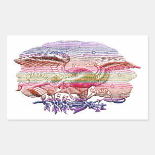 Rainbow Patriotic Eagle USA Americana Art Rechteckiger Aufkleber