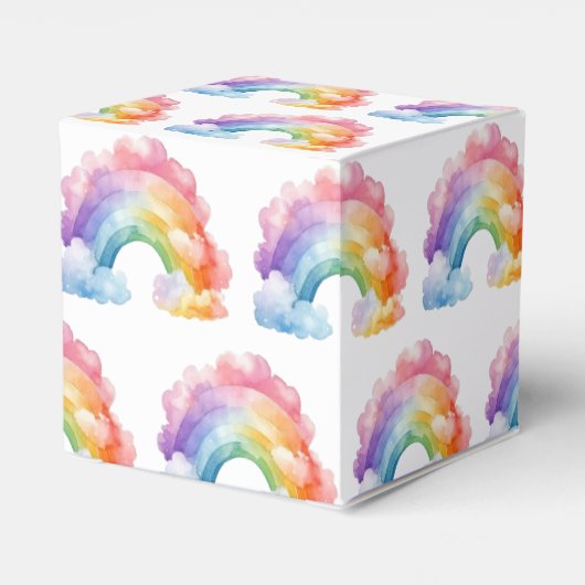 Rainbow Pattern Kindergeburtstag Geschenkschachtel (Rückseite)