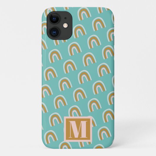 Rainbow Pattern Monogram Case-Mate iPhone Hülle (Rückseite)