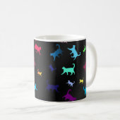 Rainbow Pattern Name Monogram Cats Kaffeetasse (VorderseiteRechts)