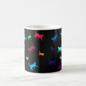 Rainbow Pattern Name Monogram Cats Kaffeetasse (Mittel)