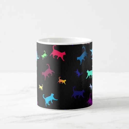 Rainbow Pattern Name Monogram Cats Kaffeetasse (Mittel)