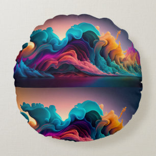 Rainbow Pattern Rundes Kissen