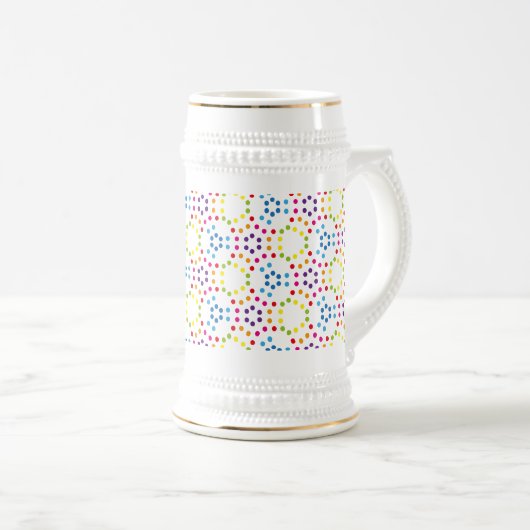 Rainbow Patternpolka Bierglas (VorderseiteRechts)