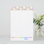 Rainbow Patternpolka Briefpapier (Stehend Vorderseite)