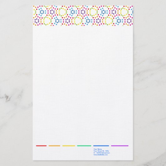 Rainbow Patternpolka Briefpapier (Vorderseite)