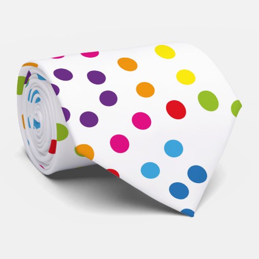 Rainbow Patternpolka Krawatte (Gerollt)