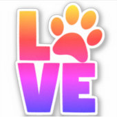 Rainbow Paw LIEBE Aufkleber (Vorderseite)