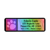Rainbow Paw Print Address Labels (Vorne)