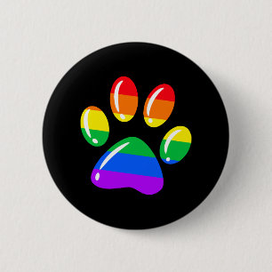 Rainbow Paw Print Dog Paw LGBT Pride LGBT-Unterstü Button