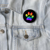 Rainbow Paw Print Dog Paw LGBT Pride LGBT-Unterstü Button (Beispiel)