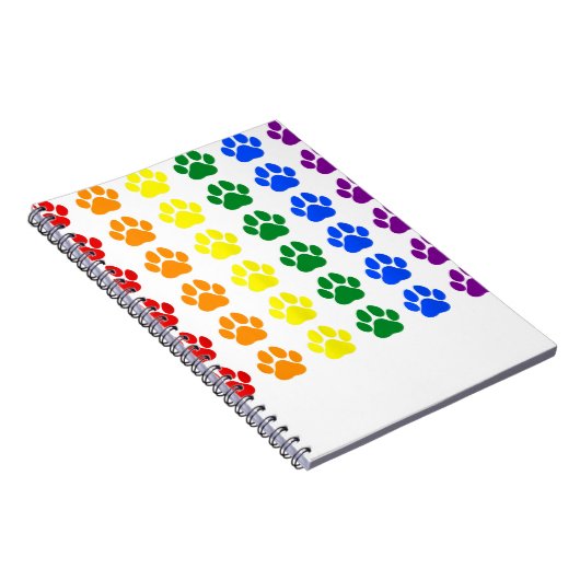 Rainbow Paw Print Dog Paw LGBT Pride LGBT-Unterstü Notizblock (Rechte Seite)