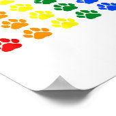 Rainbow Paw Print Dog Paw LGBT Pride LGBT-Unterstü Poster (Ecke)