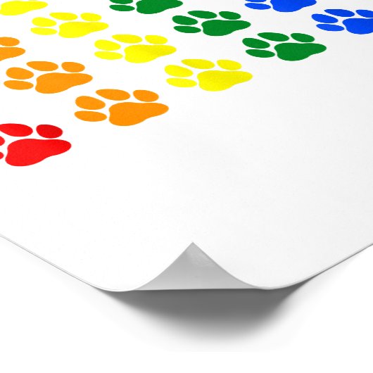 Rainbow Paw Print Dog Paw LGBT Pride LGBT-Unterstü Poster (Ecke)