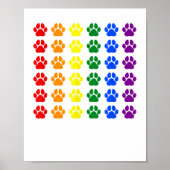 Rainbow Paw Print Dog Paw LGBT Pride LGBT-Unterstü Poster (Vorne)