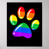 Rainbow Paw Print Dog Paw LGBT Pride LGBT-Unterstü Poster (Vorne)