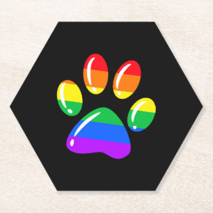Rainbow Paw Print Dog Paw LGBT Pride LGBT-Unterstü Untersetzer