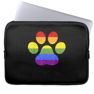 Rainbow Paw Print Dog Paw LGBT Prix Support Hund Laptopschutzhülle