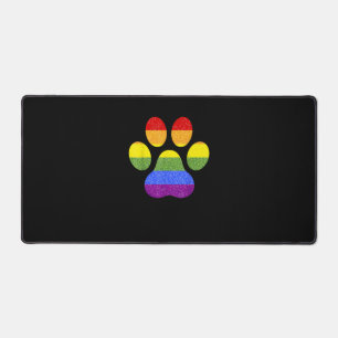 Rainbow Paw Print Dog Paw LGBT Prix Support Hund Schreibtischunterlage