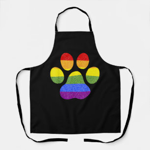 Rainbow Paw Print Dog Paw LGBT Prix Support Hund Schürze