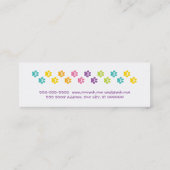 Rainbow Paw Print Dog Walker Mini Visitenkarte (Rückseite)