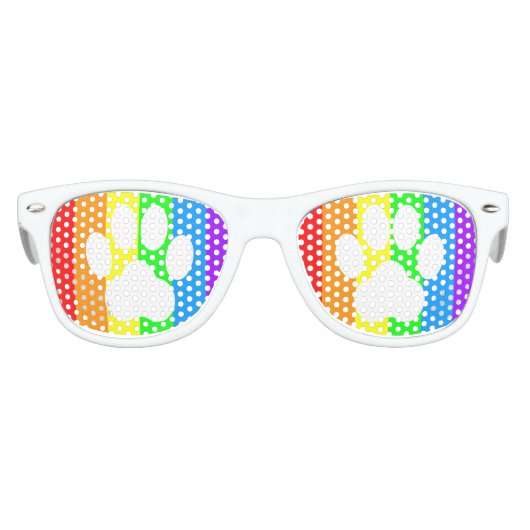 Rainbow Paw Print Kids's Party Shades Sonnenbrille (Vorderseite)