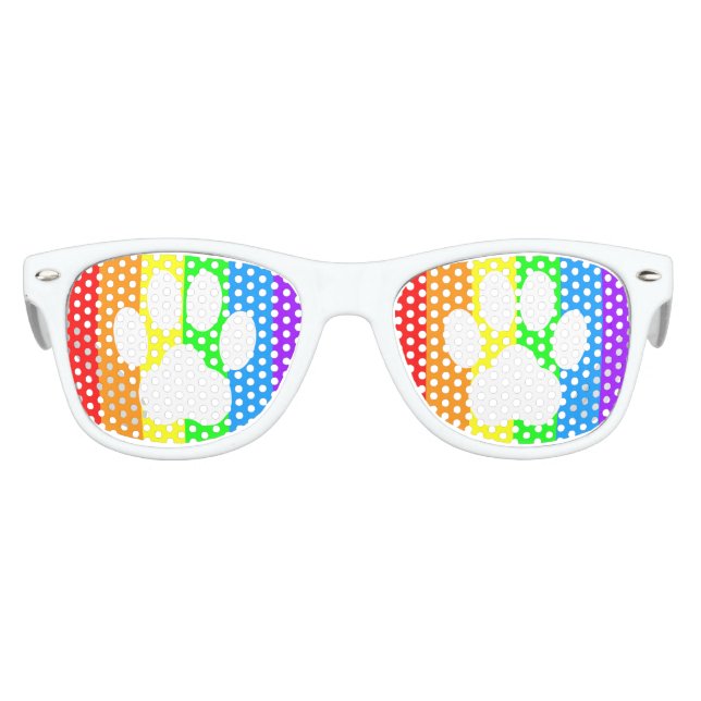 Rainbow Paw Print Kids's Party Shades Sonnenbrille (Vorderseite)