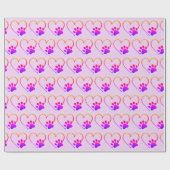 Rainbow Paw Print mit Herz Geschenkpapier (Flach)