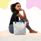 Rainbow Paw Print Pattern Tote Bag Tasche