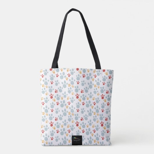 Rainbow Paw Print Pattern Tote Bag Tasche (Rückseite)