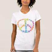 Rainbow Paw Print Peace Sign T - Shirts (Vorderseite)