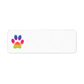 Rainbow Paw Print Return Address Label (Vorne)