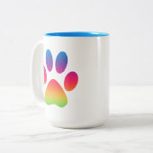 Rainbow Paw Print Tasse (Vorderseite Links)