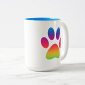 Rainbow Paw Print Tasse (VorderseiteRechts)