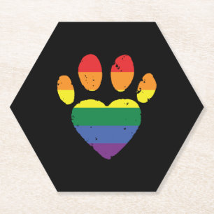 Rainbow Paw Printheart Pet Lovers Prix Untersetzer