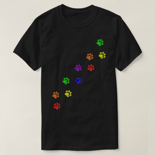 Rainbow Paw Prints Gay Pride Pet Dog Cat Owner Lov T-Shirt (Design vorne)