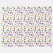 Rainbow Paw Prints Muster Fleece Blanket (Vorderseite (Horizontal))