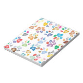 Rainbow Paw Prints Notizblock (Rotiert)